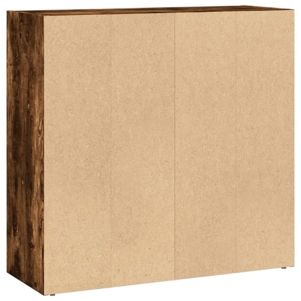 bogreol 80x30x77 cm konstrueret træ røget egetræsfarve
