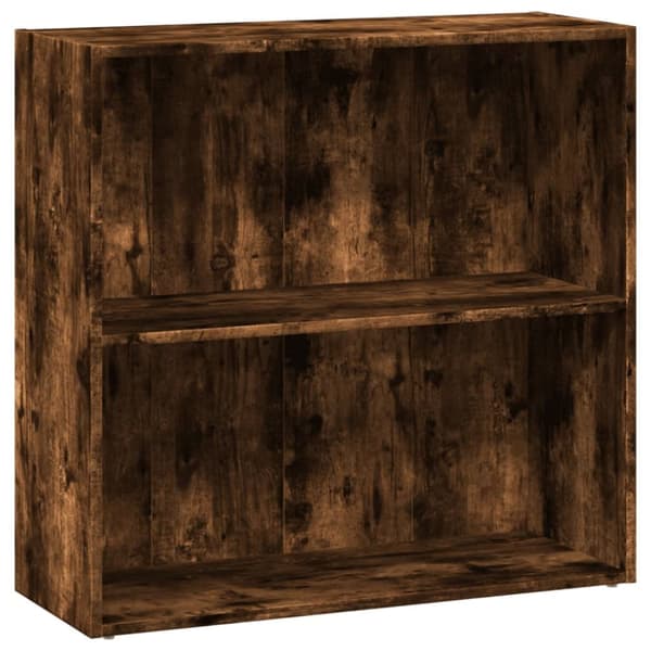 bogreol 80x30x77 cm konstrueret træ røget egetræsfarve