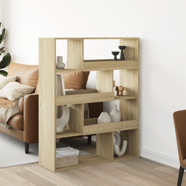 bogreol 100x33x125,5 cm konstrueret træ sonoma-eg