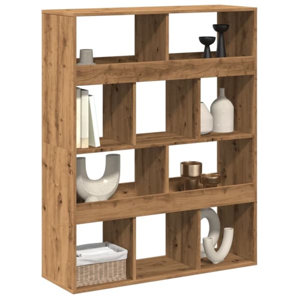 rumdeler 100x33x125,5 cm konstrueret træ egetræsfarve