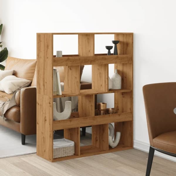 rumdeler 100x33x125,5 cm konstrueret træ egetræsfarve