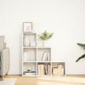 Miniatyrbillede 3 af 10: bogreol/rumdeler 99x29x99 cm 3 niveauer konstrueret træ hvid