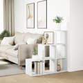 Miniatyrbillede 4 af 10: bogreol/rumdeler 99x29x99 cm 3 niveauer konstrueret træ hvid