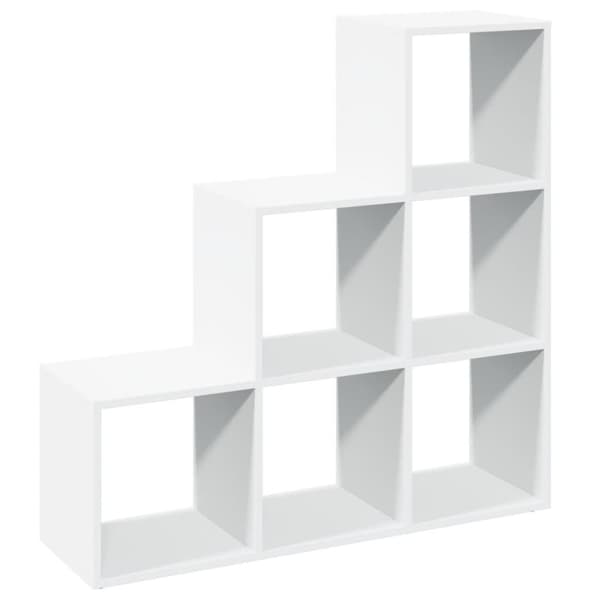 bogreol/rumdeler 99x29x99 cm 3 niveauer konstrueret træ hvid