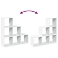 Miniatyrbillede 8 af 10: bogreol/rumdeler 99x29x99 cm 3 niveauer konstrueret træ hvid