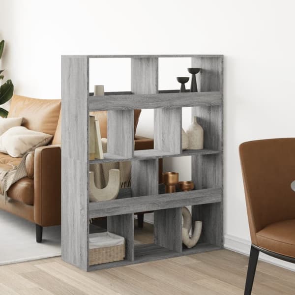 rumdeler 100x33x125,5 cm konstrueret træ grå sonoma-eg