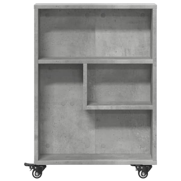 Kapea säilytysvaunu betoninharmaa 48x13x68 cm tekninen puu