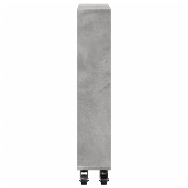 Kapea säilytysvaunu betoninharmaa 48x13x68 cm tekninen puu