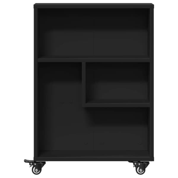 Kapea säilytysvaunu musta 48x13x68 cm tekninen puu