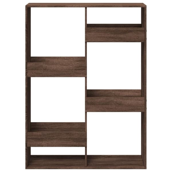 bogreol 100x33x135 cm konstrueret træ brun egetræsfarve