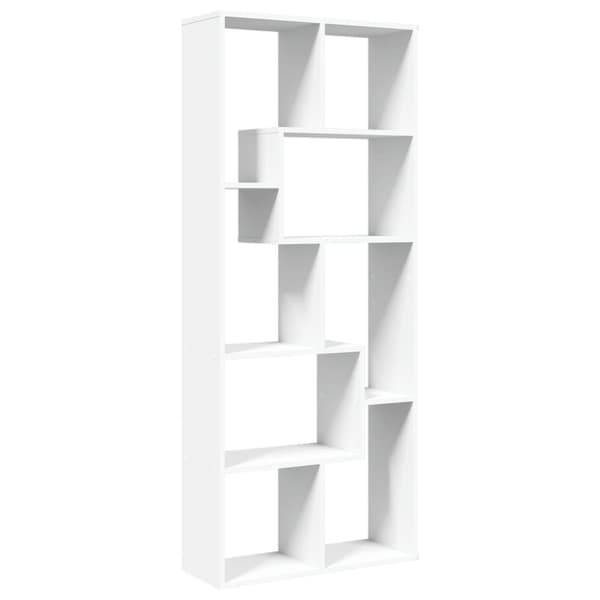bogreol/rumdeler 67x25x161,5 cm konstrueret træ hvid