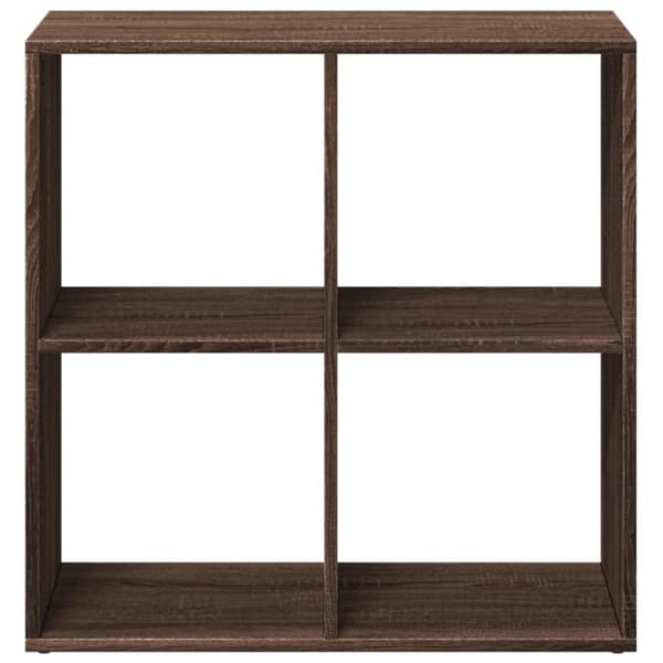 bogreol/rumdeler 69,5x29x69,5 cm konstrueret træ brun egetræ