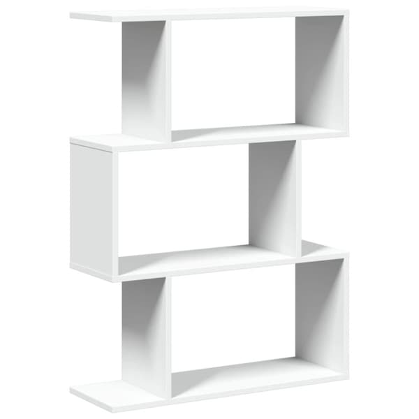 bogreol/rumdeler 70x24x97 cm 3 niveauer konstrueret træ hvid