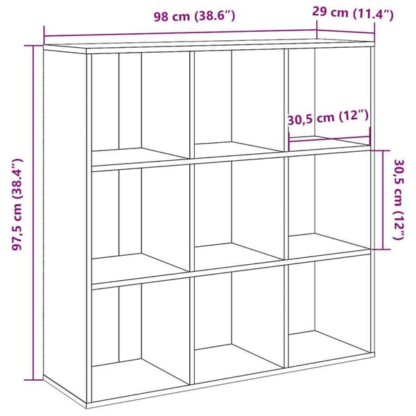bogreol 98x29x97,5 cm kunsteg