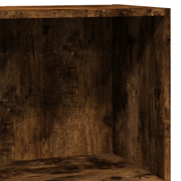bogreol 40x30x77 cm konstrueret træ røget egetræsfarve