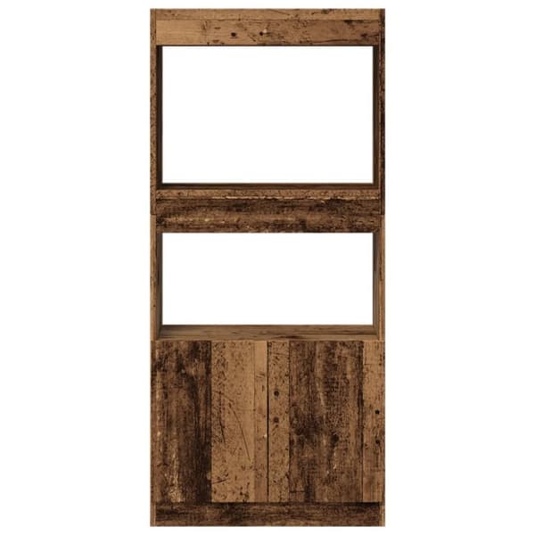 højskab 63x33x140 cm konstrueret træ antikt træ