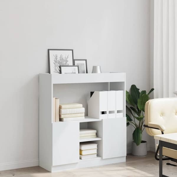 højskab 92x33x100 cm konstrueret træ hvid