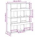 Miniatyrbillede 9 af 10: rumdeler 100x33x125,5 cm konstrueret træ betongrå