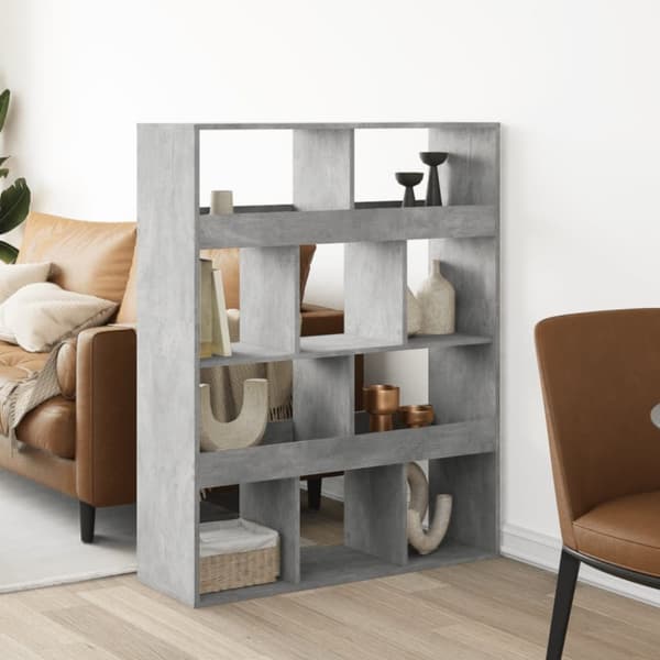 rumdeler 100x33x125,5 cm konstrueret træ betongrå