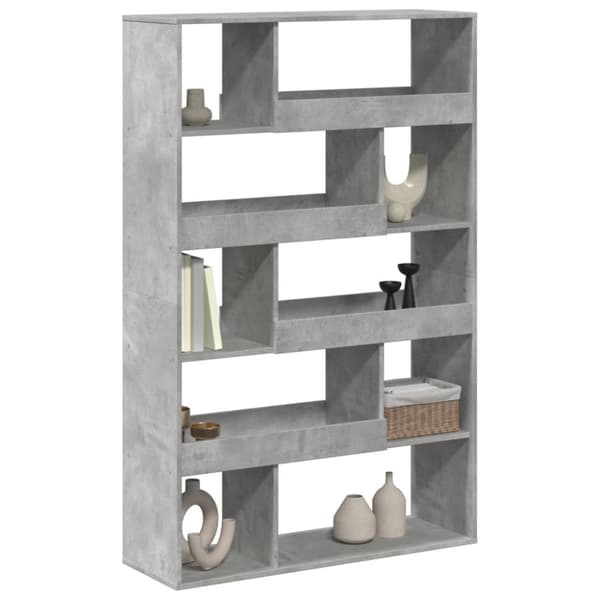 bogreol 100x33x156,5 cm konstrueret træ betongrå
