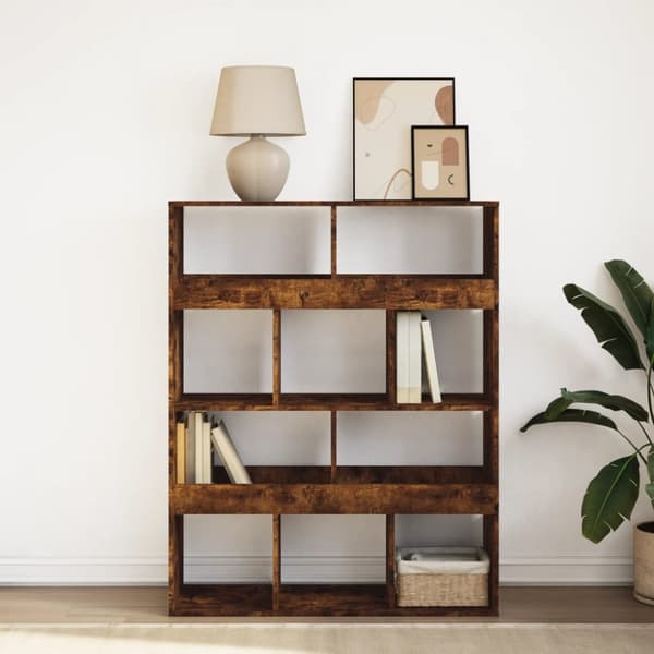bogreol 100x33x125,5 cm konstrueret træ røget egetræsfarve