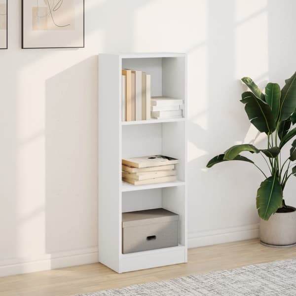 Bokhylla vit 40x24x109 cm konstruerat trä