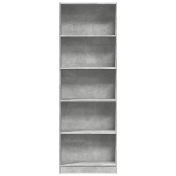 bogreol 60x24x176 cm konstrueret træ betongrå