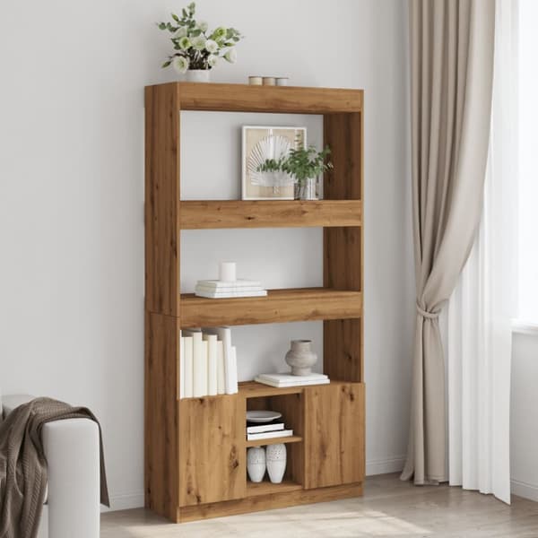 Högskåp ek 92x33x180 cm konstruerat trä