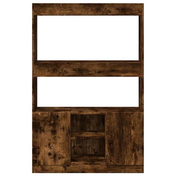 reol 92x33x140 cm konstrueret træ røget egetræsfarve