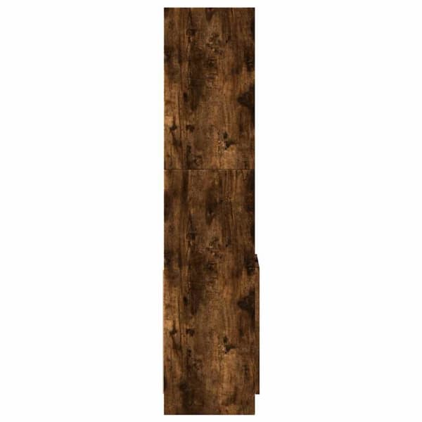 reol 92x33x140 cm konstrueret træ røget egetræsfarve