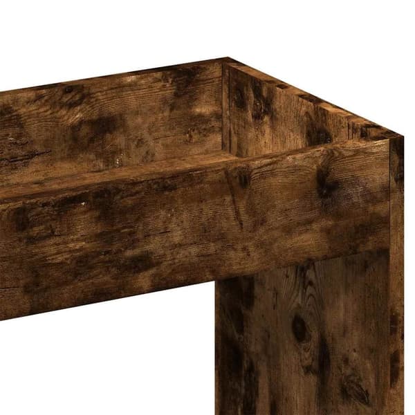 reol 92x33x140 cm konstrueret træ røget egetræsfarve