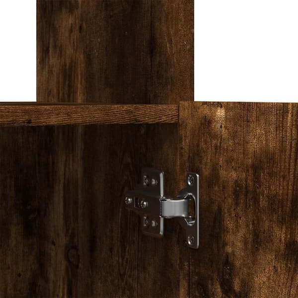 reol 92x33x140 cm konstrueret træ røget egetræsfarve