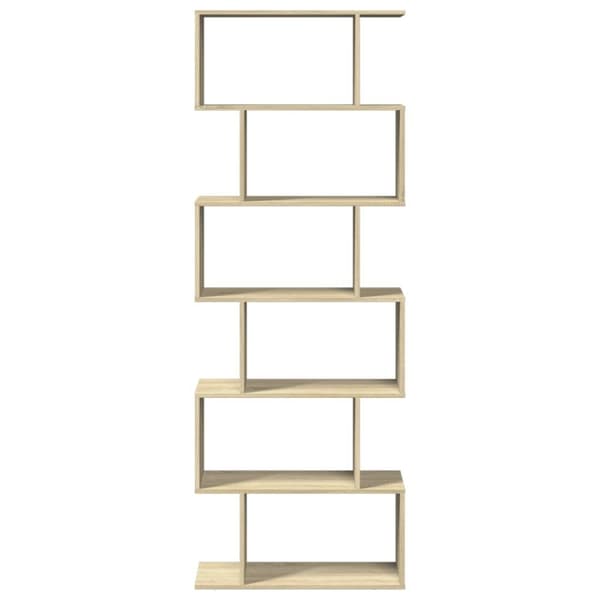 bogreol/rumdeler 70x24x193 cm 6 niveauer konstrueret træ