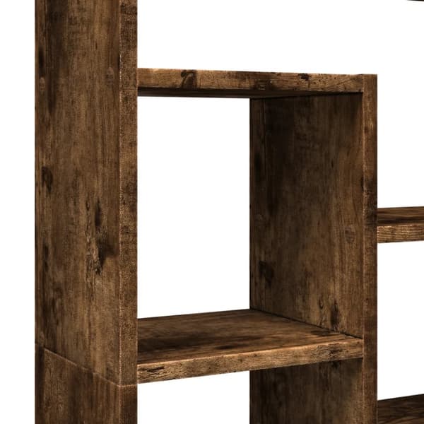 bogreol 72x20x120 cm konstrueret træ røget egetræsfarve