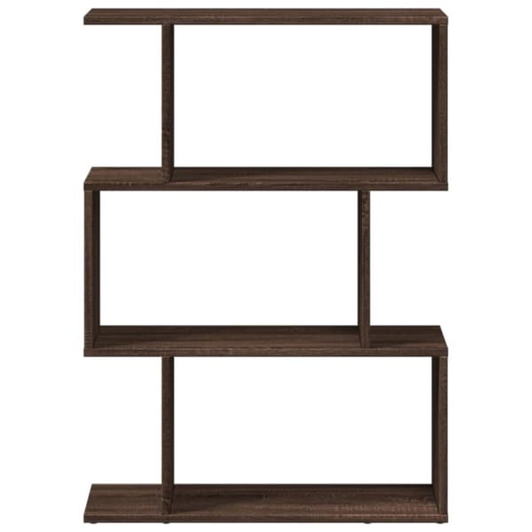bogreol/rumdeler 70x24x97 cm 3 niveauer konstrueret træ brun eg