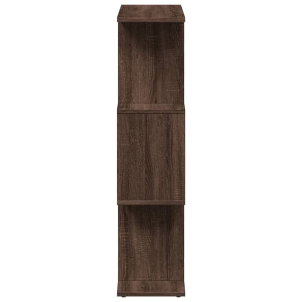 bogreol/rumdeler 70x24x97 cm 3 niveauer konstrueret træ brun eg