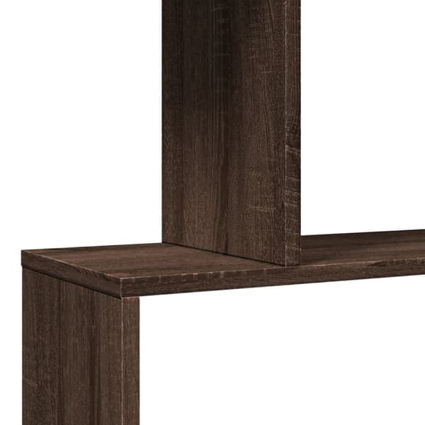 bogreol/rumdeler 70x24x97 cm 3 niveauer konstrueret træ brun eg