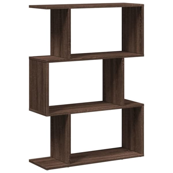 bogreol/rumdeler 70x24x97 cm 3 niveauer konstrueret træ brun eg