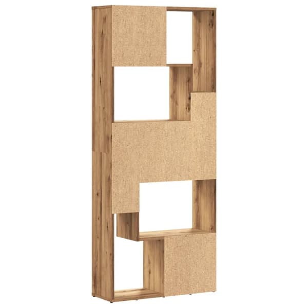 bogreol 67x24x161 cm konstrueret træ kunsteg