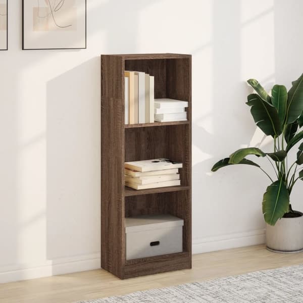 bogreol 40x24x109 cm konstrueret træ brun egetræsfarve