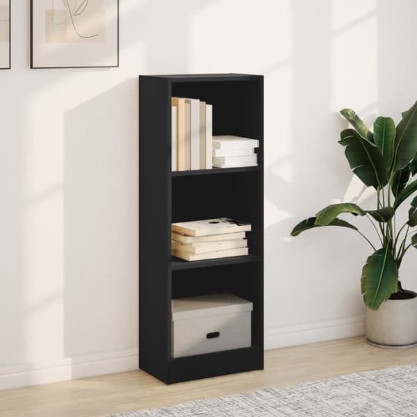 bogreol 40x24x109 cm konstrueret træ sort