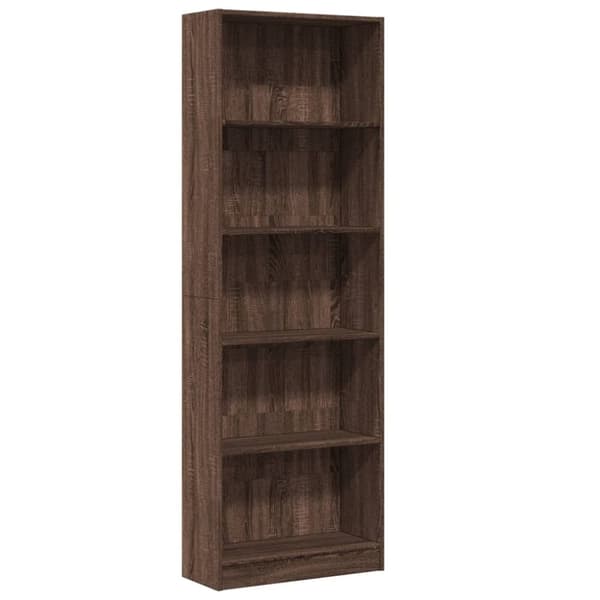 bogreol 60x24x176 cm konstrueret træ brun egetræsfarve