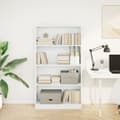 Miniatyrbillede 3 af 10: bogreol 80x24x143 cm konstrueret træ hvid