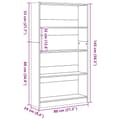 Miniatyrbillede 9 af 10: bogreol 80x24x143 cm konstrueret træ hvid