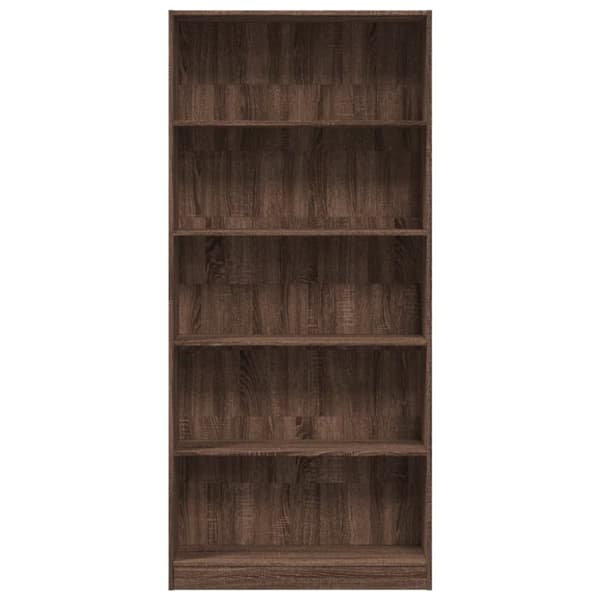 bogreol 80x24x176 cm konstrueret træ brun egetræsfarve