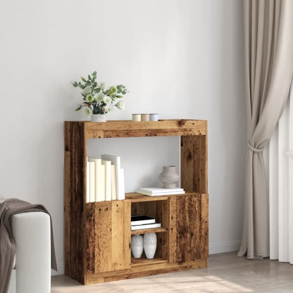 højskab 92x33x100 cm konstrueret træ antikt træ