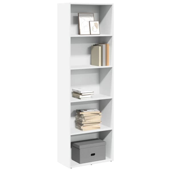 bogreol 60x30x189 cm konstrueret træ hvid