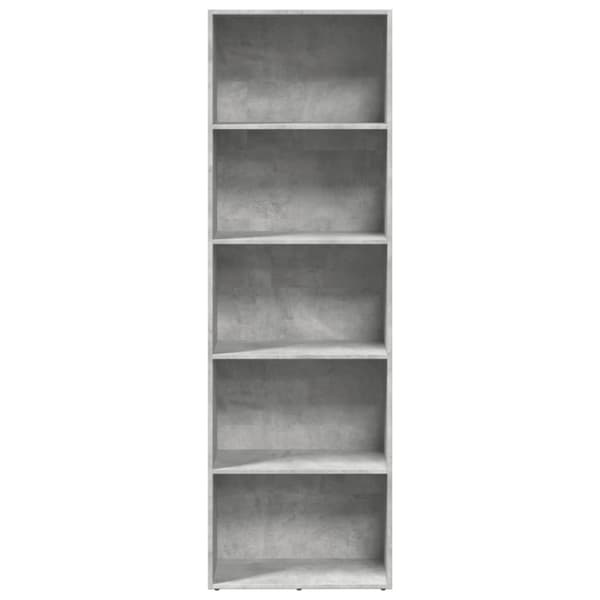 bogreol 60x30x189 cm konstrueret træ betongrå