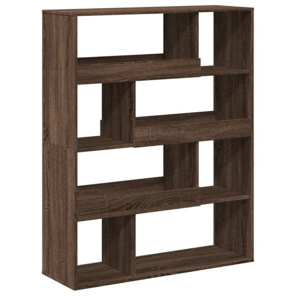 bogreol 100x33x125,5 cm konstrueret træ brun egetræsfarve