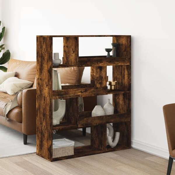 rumdeler 100x33x125,5 cm konstrueret træ røget egetræsfarve